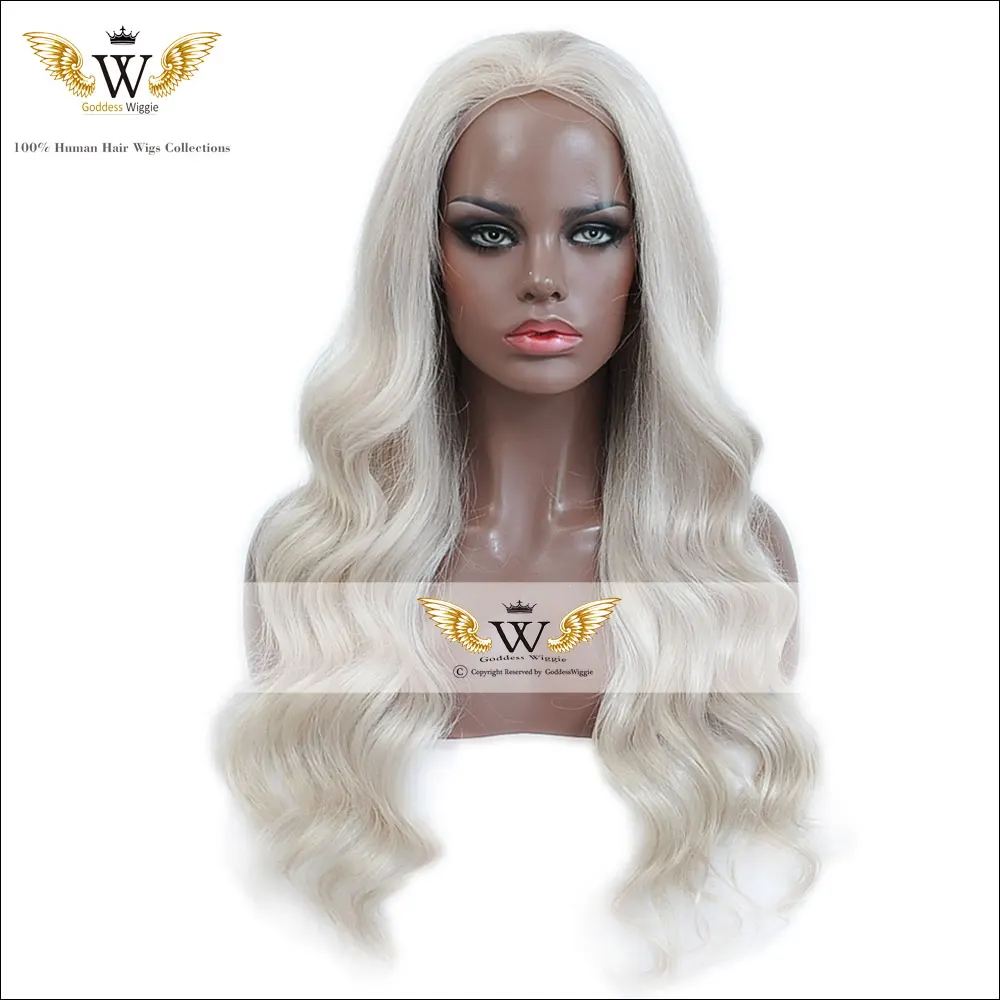7A 150Density Ombre Light Gray Humam Hair Front Lace WIgs With Baby