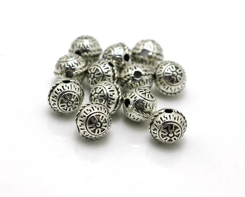 

10pcs Beaded Alloy Bead Bracelet Necklace Accessor
