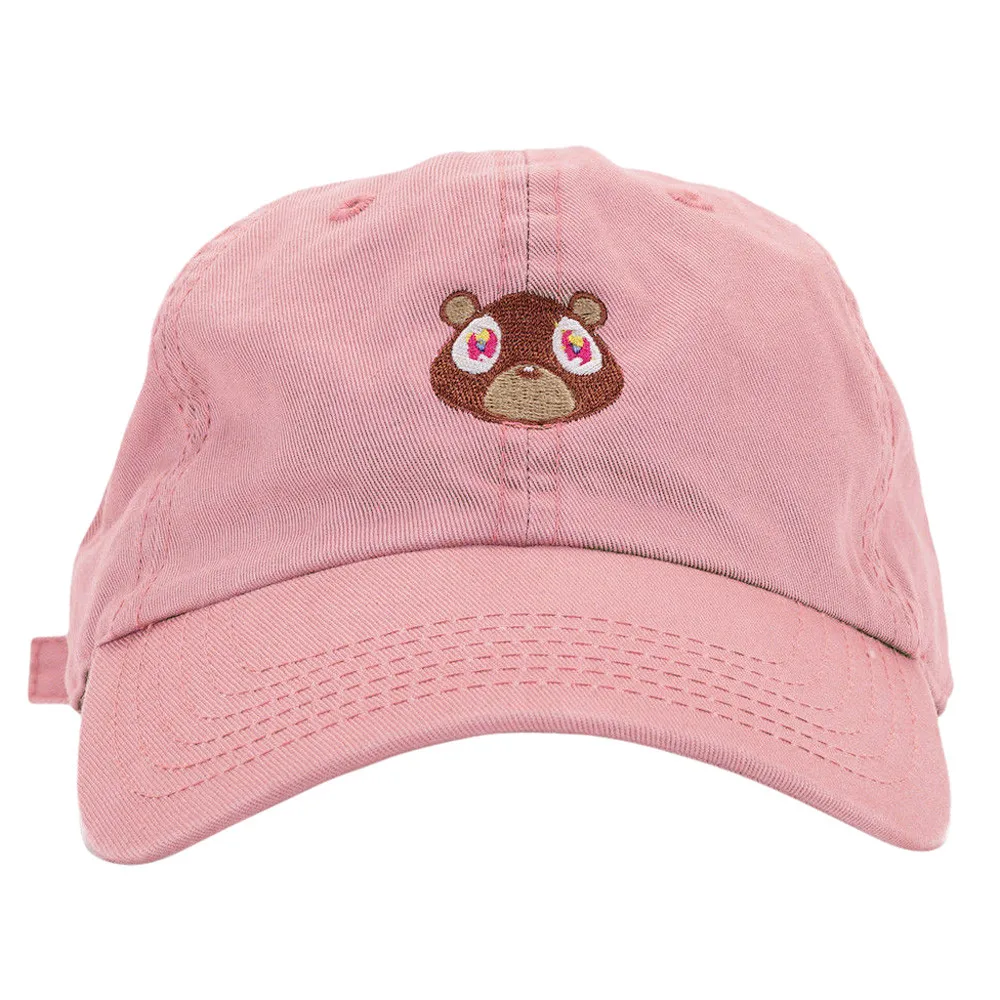 Медведь Вышивка шаблон бейсбольная Кепка унисекс бейсболка уличная шляпа лето Хип Хоп шляпы повседневные дикие регулируемые Кепки из хлопка# M - Цвет: Pink