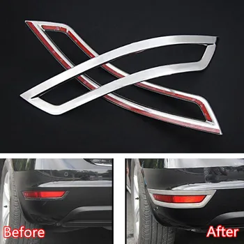 

YAQUICKA 2Pcs/set Car Stainless Steel Rear Tail Fog Light Lamp Frame Trim Sticker For Volkswagen Sharan 2013-2016 Car-styling