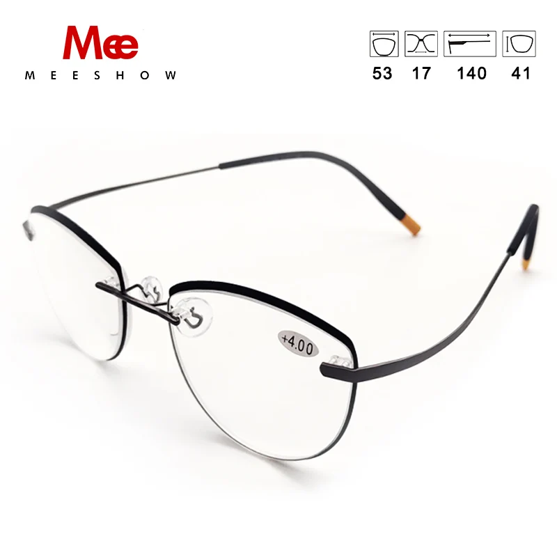Бренд дизайнер Rimelss очки для чтения женские кошачий глаз очки с диоптриями TR90 кольца очки Европа ридер+ 175+ 2,25 8510 - Цвет оправы: black gun