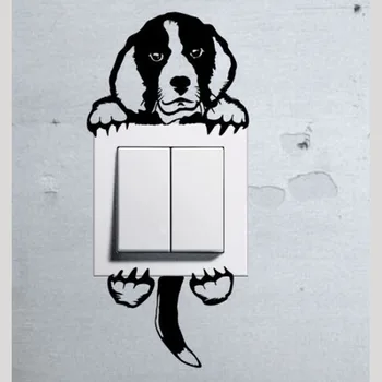 

WANGZHIMING new cartoon DIY 3d wall stickers for kids rooms Cute Dog for wall stickers bedroom home decor living room