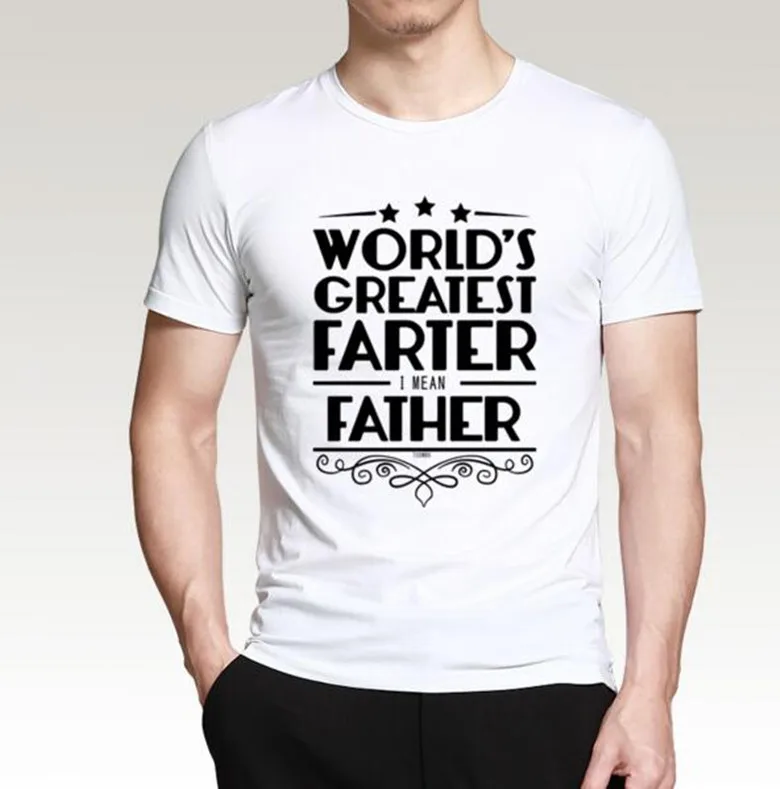 Mens T Shirts Funny Slogan World's Greatest Father T shirt Summer Short