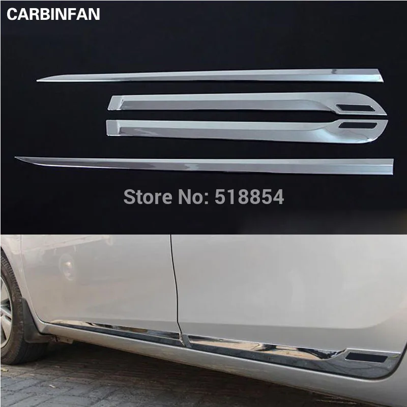 

Stainless steel Side Door Body Moulding Trim Protector Streamer Door Body Strip Decoration For Toyota corolla (E170) 2014 2015