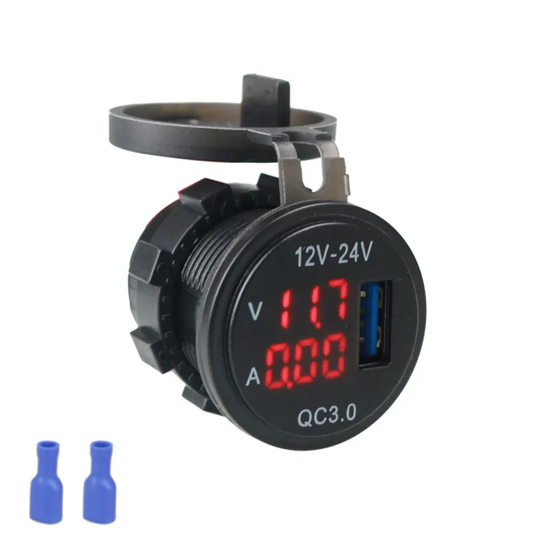 Зарядное устройство для автомобиля 12 24 В USB 3 0 5 А светодиодный дисплей напряжения