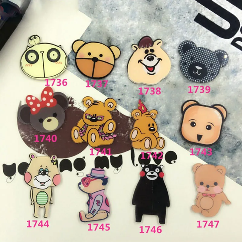 1 Piece Acrylic Brooch Pins Cute Bear Brooches Women Men Jewelry