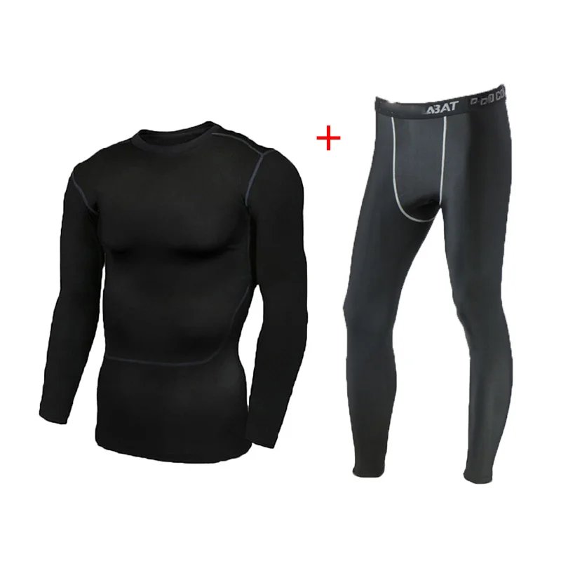 

2 pieces Sets 3XL Man Top & Pants Breathable skinny Running Fitness Long Sweatpants Shirts Blouse Men Jogging Base Layer Tights