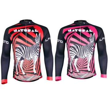 

Zebra Pattern Red Long Sleeve Cycling Apparel for Men Polyester Bike Jersey Crewneck Ropa Ciclismo Hombre Size S-6XL
