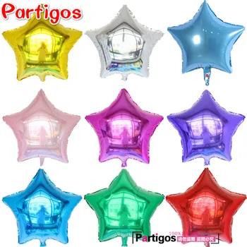 

10pcs 18inch five-pointed star helium foil balloon wedding birthday decor pure color metallic mylar globos decorations 12 colors
