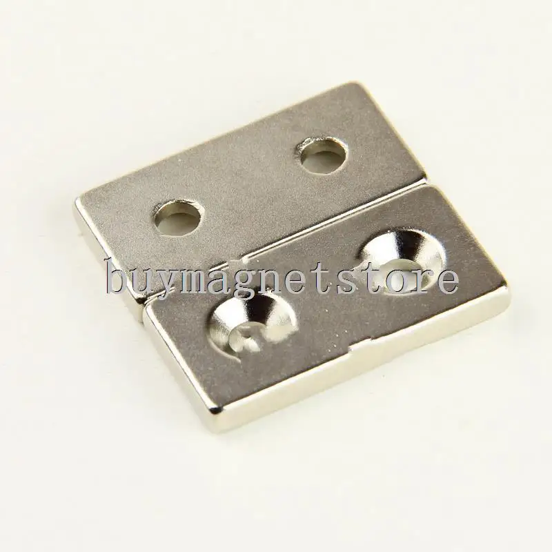 

2pcs N35 Magnet Block 40*20*5 mm Rare Earth Neodymium 2 Countersunk Holes:5 mmStrong ndfeb Neodymium magnets