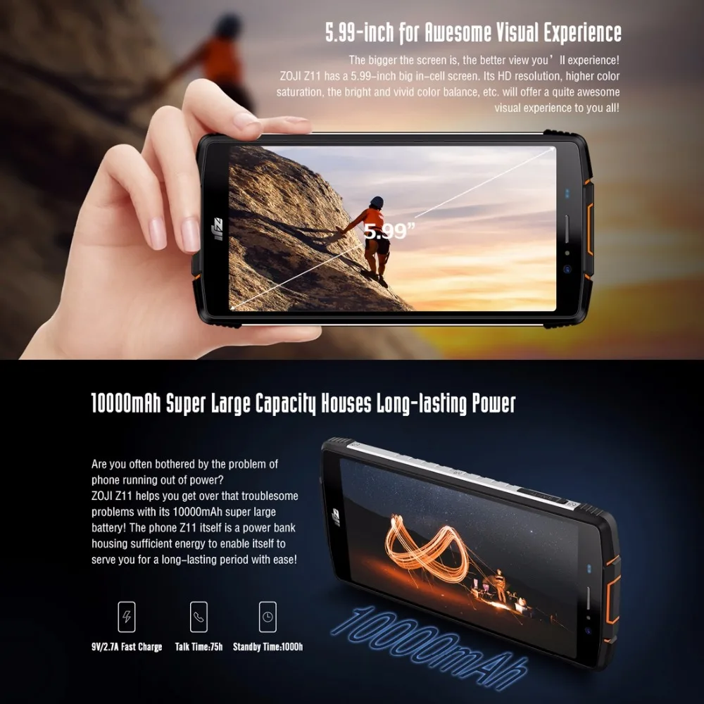 HOMTOM ZOJI Z11 мобильный телефон 4 Гб 64 ГБ Android 8 1 Восьмиядерный MTK6750T IP68