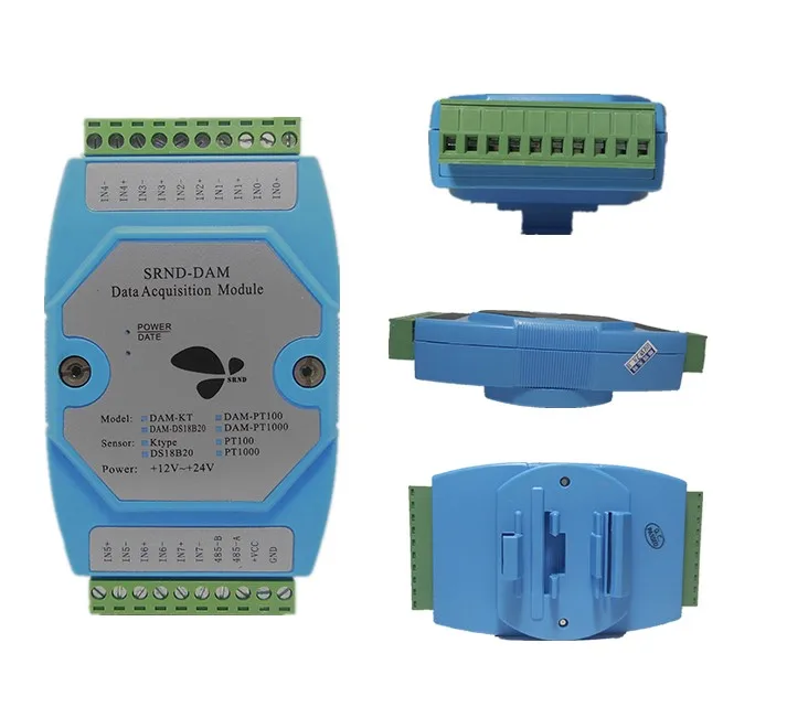 8 channels Isolated K type thermocouple Temperature Acquisition Module, RS485 Modbus RTU DAQ, ADAM DIN Rail