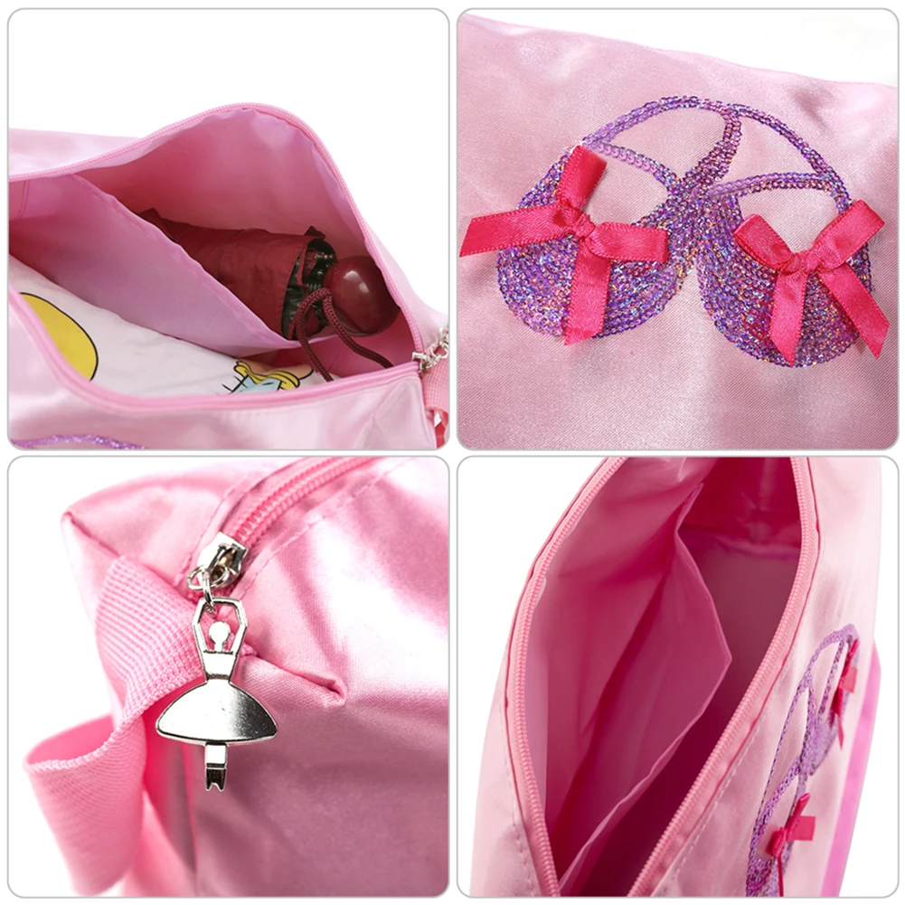 Фирменная Новинка Розовая Принцесса балета для латинских танцев сумка балетки для девочек подростков танцор с двойной Слои отсек сумка