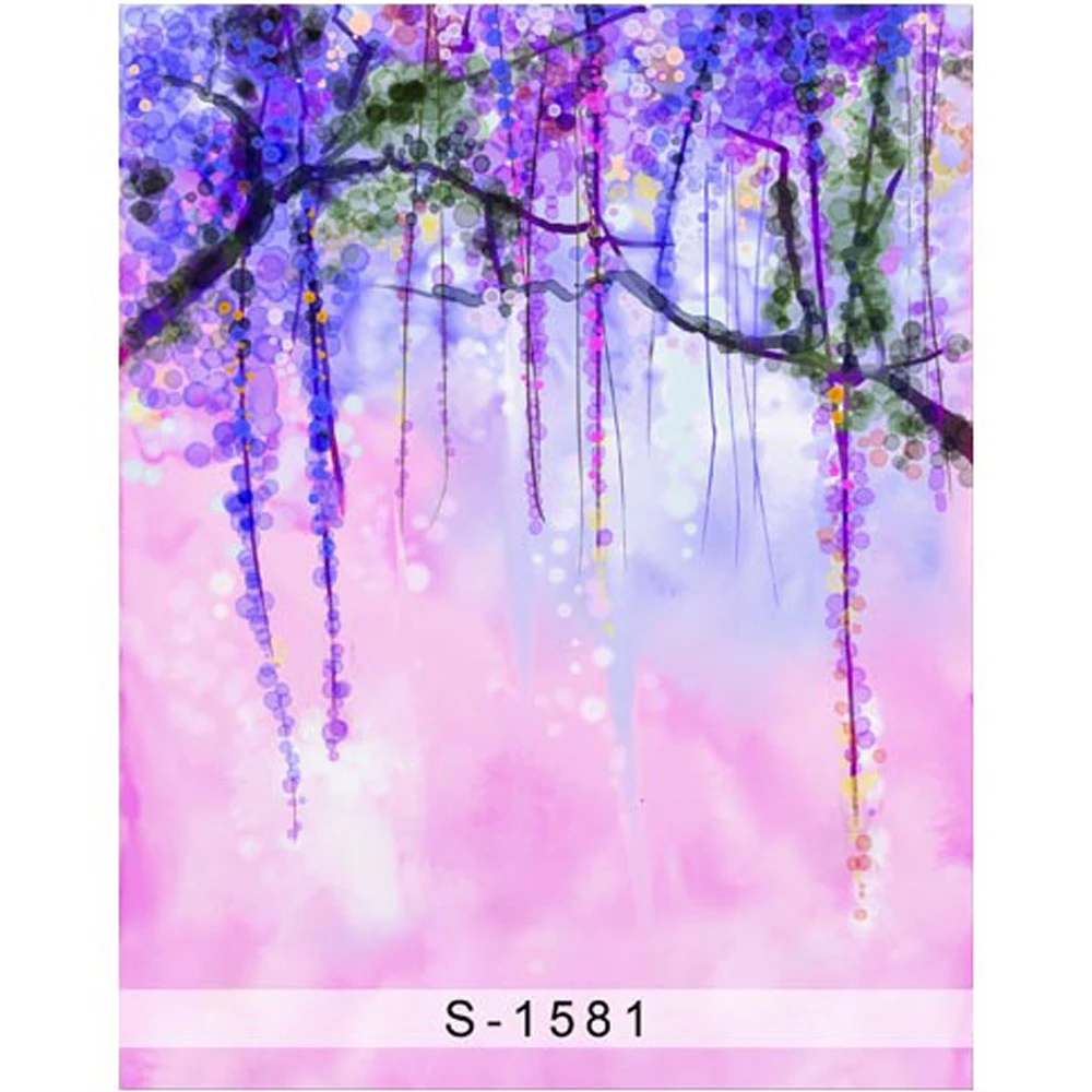 Oil Painting Blue Purple Flowers Tree Branches Newborn ...