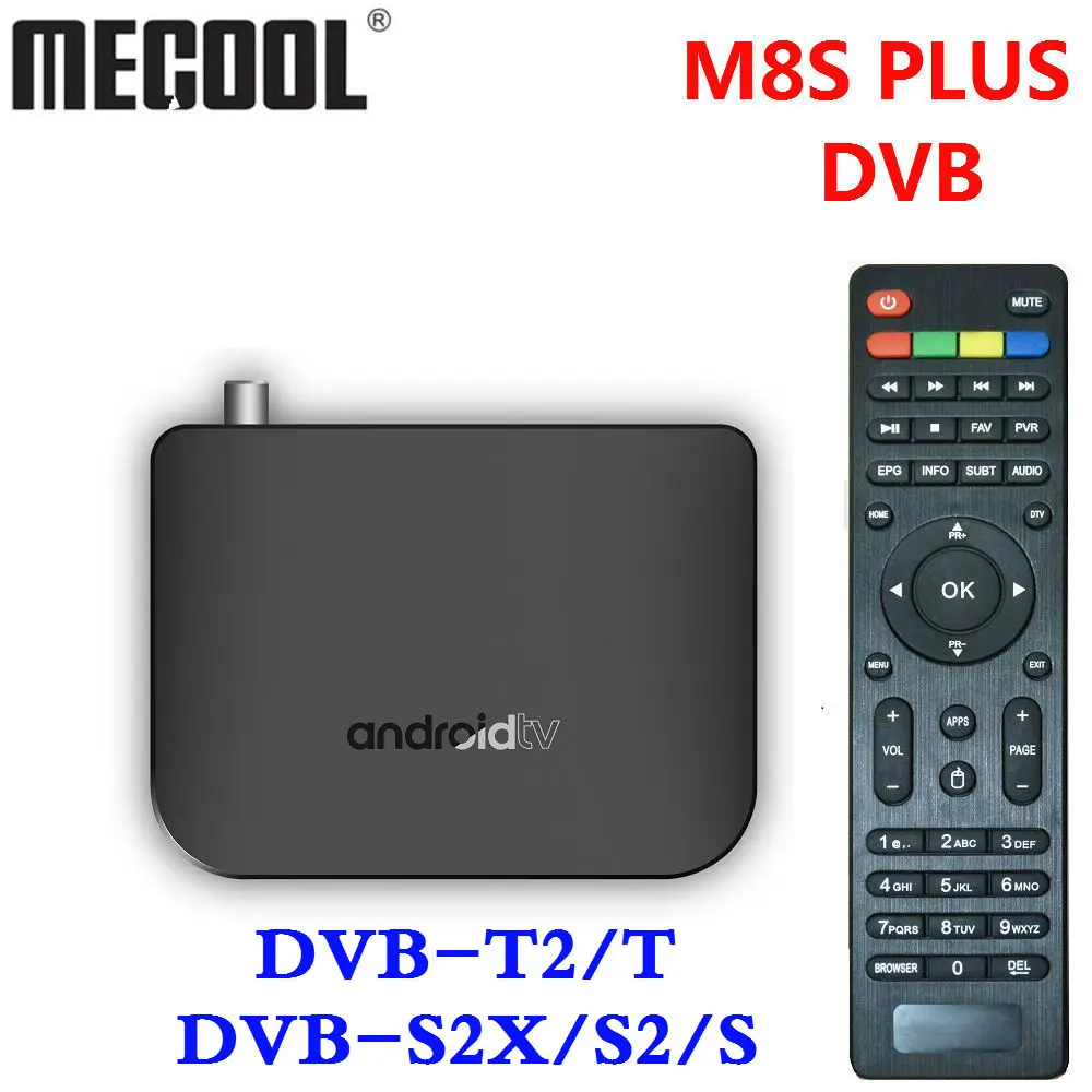 M8S PLUS DVB Smart 4K Android 7,1 ТВ приставка DVB-T2/T DVB-S2X/S2/S наземный комбо Amlogic S905D четырехъядерный 1 ГБ 8 ГБ 1080p