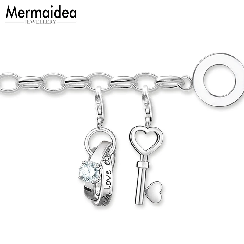 

Love Key Charm Bracelet Good Jewerly For Women 2019 Link Gift 925 Sterling Silver Basics Link Jewelry