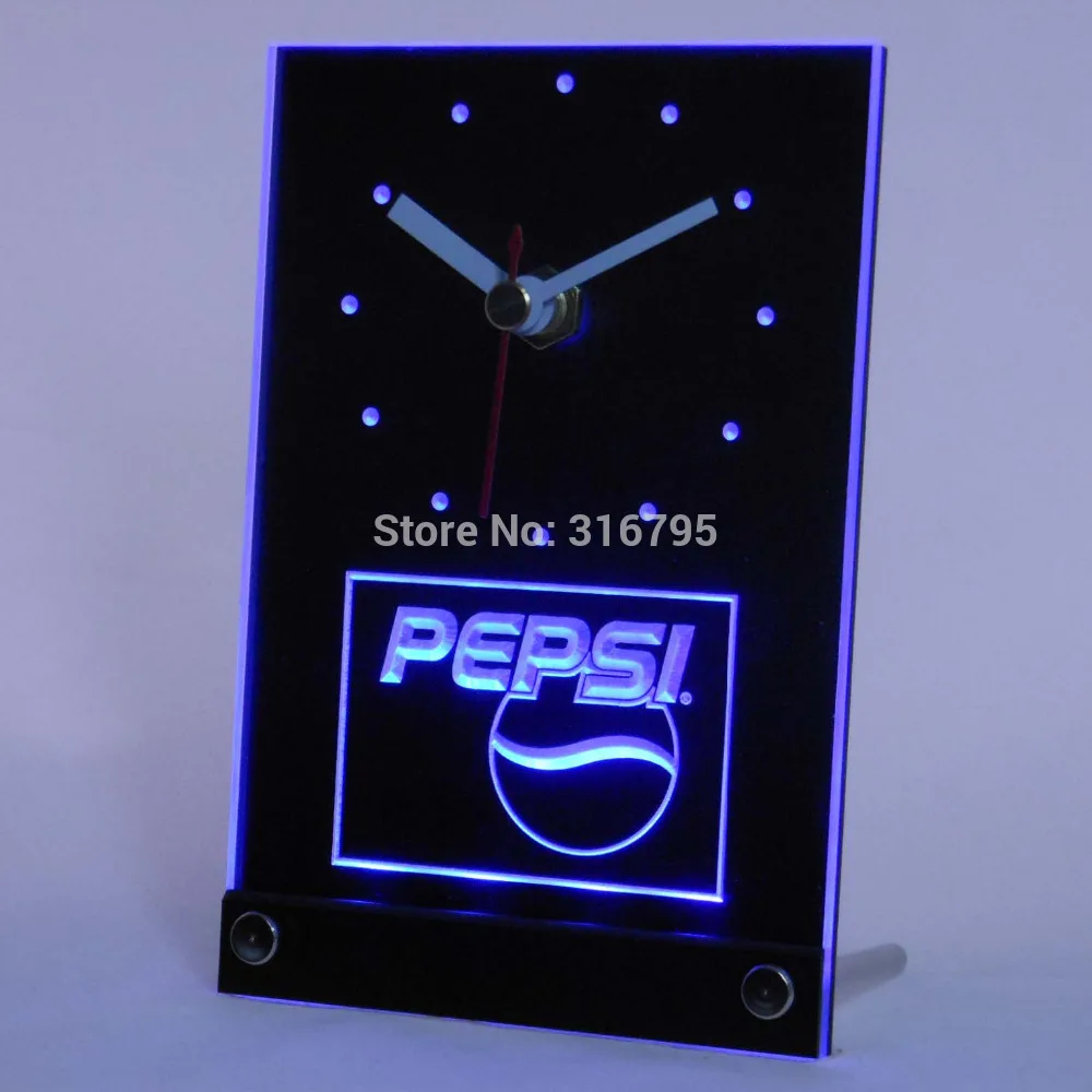  tnc0095 Pepsi Coke Drink 3D LED Table Desk Clock
