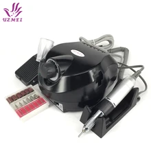 Черный электрическая для маникюра ногтей файл маникюр комплект 220 V ЕС Подключите ногтей инструменты для ногтей гель