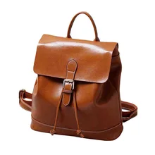 Korean version of the new retro fashion wax cowhide leisure shoulder backpack leather shoulder ladies bag aetoo new leather leather korean version of the wave of shoulder bags simple leisure travel bag backpack