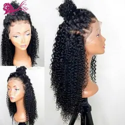 EAYON волосы бесклеевого человеческих волос парики свободные вьющиеся парики Реми для черный Для женщин с ребенком волос 150% плотность
