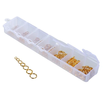 

170PC/box Stainless Steel Flattened Open Jump Rings Gold-plated Split Ring For DIY Jewelry Findings Making Accessories 4-10mm