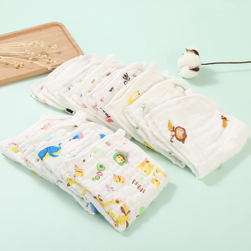 Детское полотенце из чистого хлопка для мытья воды, 6 слоев, газовое полотенце, детское полотенце для лица, 30*30 см