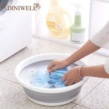

Plastic Folding Bucket Portable Wash Basin Foldable Washbasin For Fruit Food Container Bathroom Kitchen Accessories