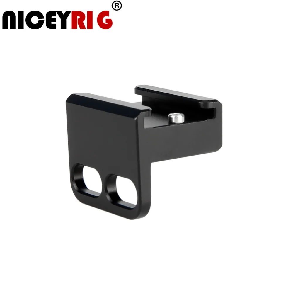 

NICEYRIG Cold Shoe Mount 1/4" Screw Hot Shoe Stand Camera Cage Rig 1/4 Cold Shoe Flash Microphone Bracket DSLR Cage Support Rig