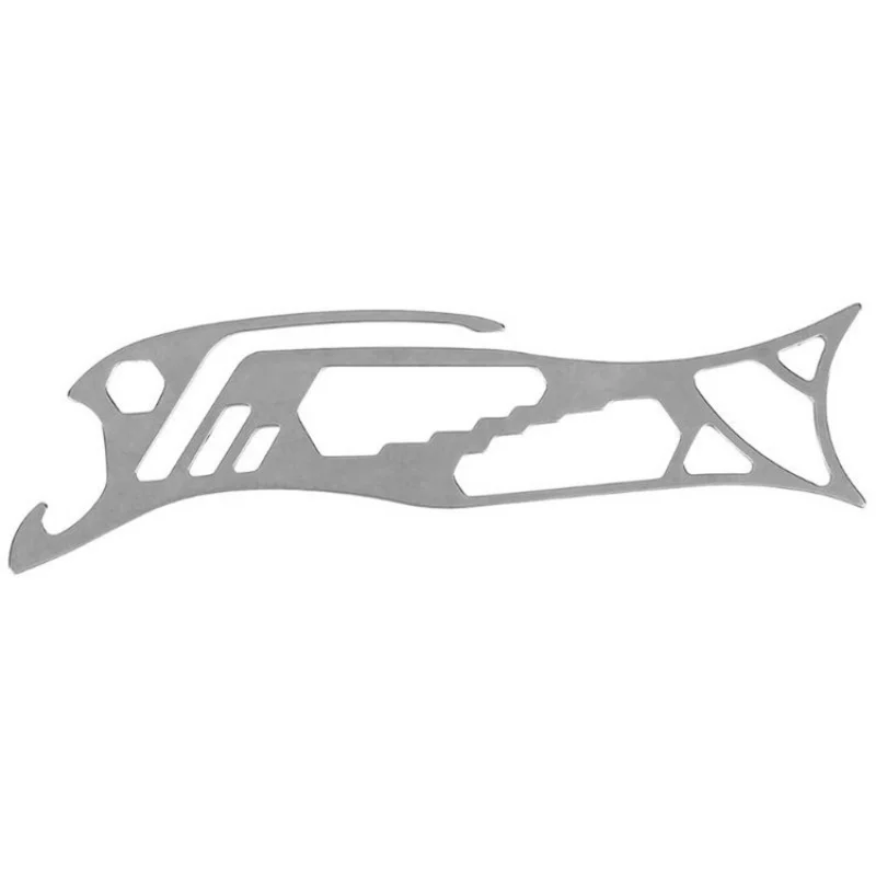 Открытый рыбы Форма Портативный EDC Нержавеющая сталь мини Комбинации Съемник ключ Отвертка Веревка Инструмент