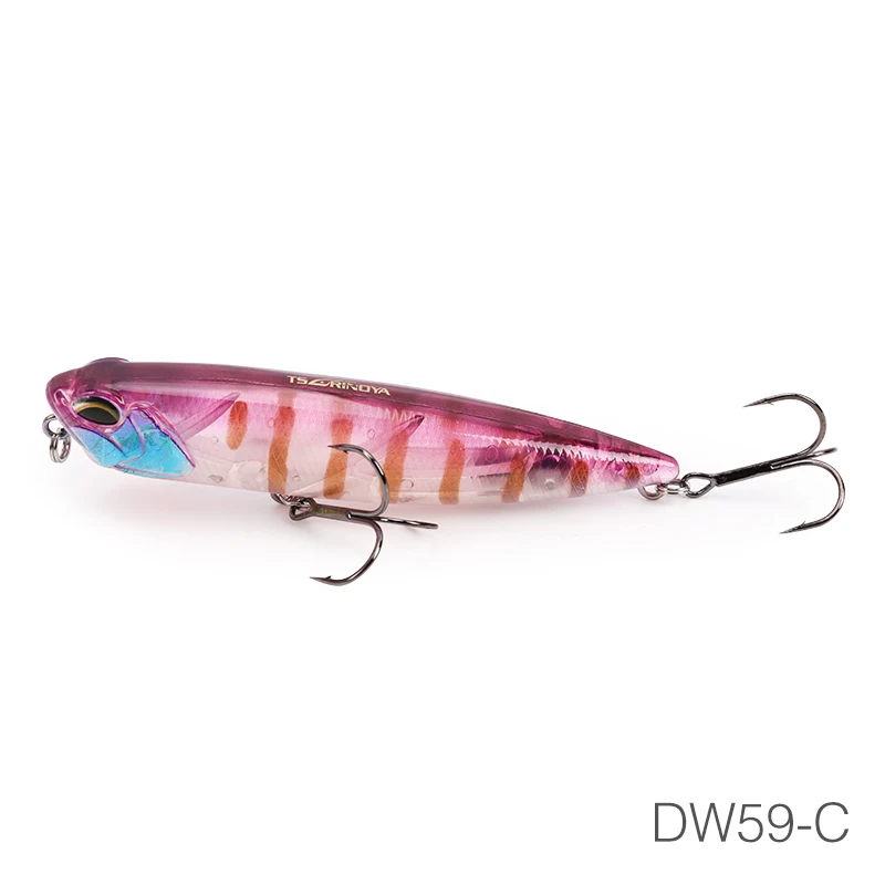 TSURINOYA DW59 дальняя дистанция, плавающий водный карандаш, 85 мм, 10,5 г, рыболовная приманка, карандаш, артициальная приманка, приманка для окуня, змееголовая приманка - Цвет: DW59-C