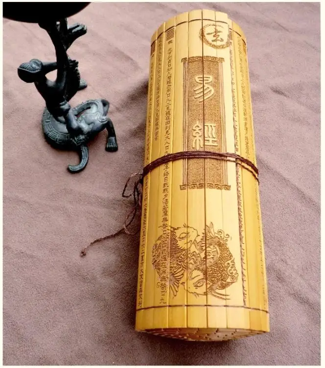 Livro de Bambu de Mudanças Livro de Filosofia de Cultura Chinesa para Adulto Clássica Fatia 139 140×23 cm