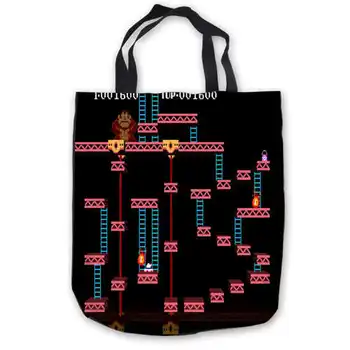 

Custom Canvas Donkey_Kong Tote Hand Bags Shopping Bag Casual Beach HandBags Foldable 180911-01-12