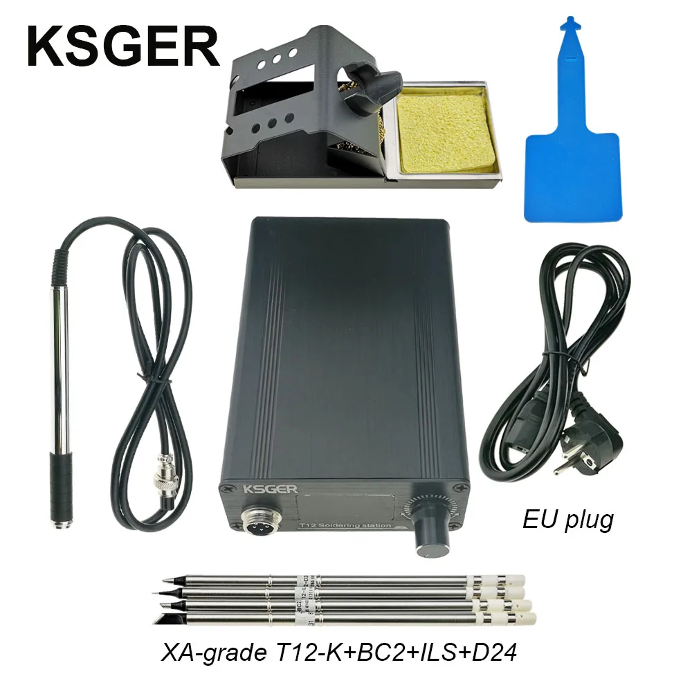 KSGER T12 паяльник STM32 V2.1S OLED DIY FX9501 ручка из нержавеющей стали электрические инструменты Сварка цинковый сплав держатель ЕС - Цвет: Sets 2