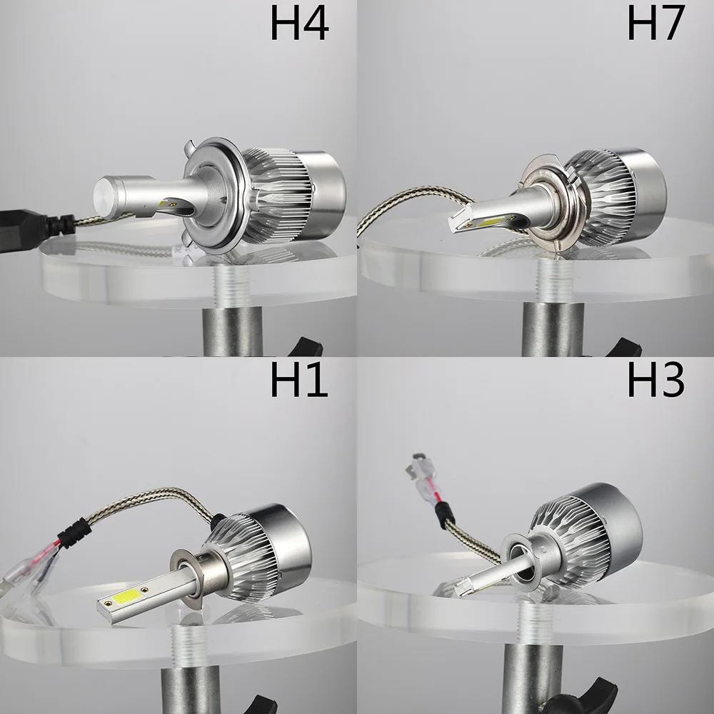 2pcs car led lamp H16 Lights Bulbs LED h10 h7 h27 9003 9004 9005 9006 9004 9007 5202 9012 Headlights 12V 6000K C6 H11 Auto Lamps