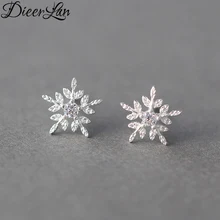 Новое поступление, 925 пробы Серьги в виде снежинок из серебра с кристаллами для женщин, модные ювелирные изделия из стерлингового серебра