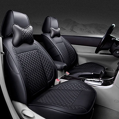 Специальные Высокое качество кожаный чехол автокресла для Mazda 3 6 CX-5 CX7 323 626 M2 M3 M6 Axela ATENZA Familia аксессуары для автомобиля для укладки - Название цвета: black no pillow
