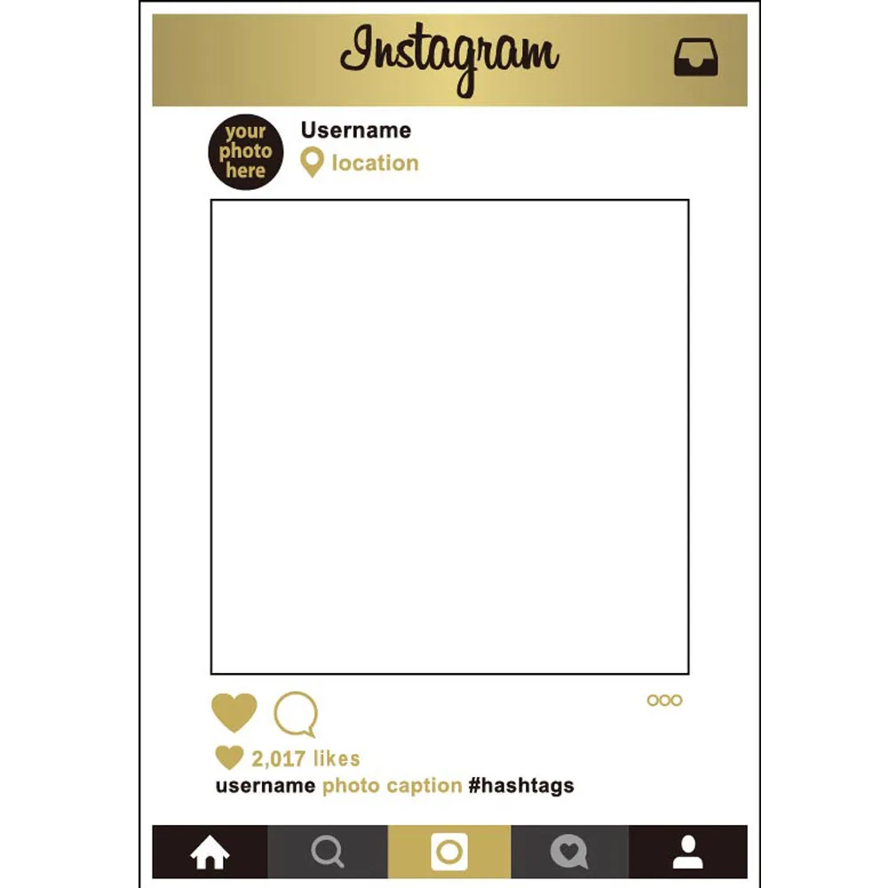 

1pcs Insta Social Media Photo Frame Booth Prop Paper Photo Booth Props Picture Selfie Frame