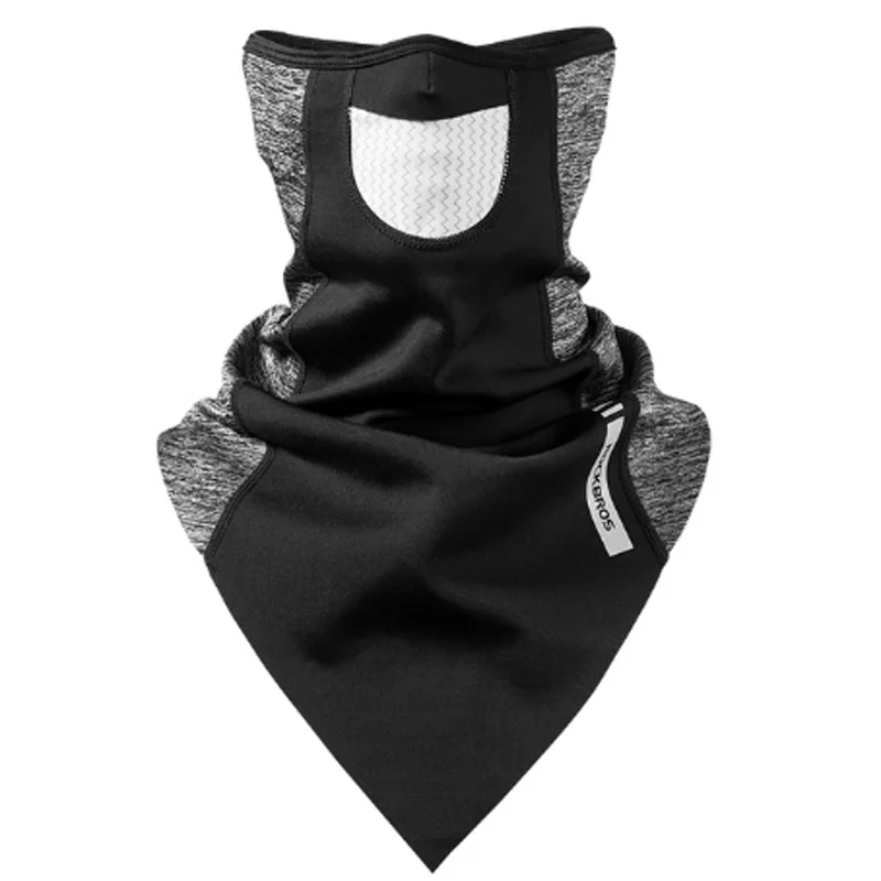 ROCKBROS шарф теплая флисовая Тепловая дышащая велосипедная Беговая сноубордическая мотоциклетная Лыжная маска зимняя ветрозащитная Лыжная маска - Цвет: Black Gray