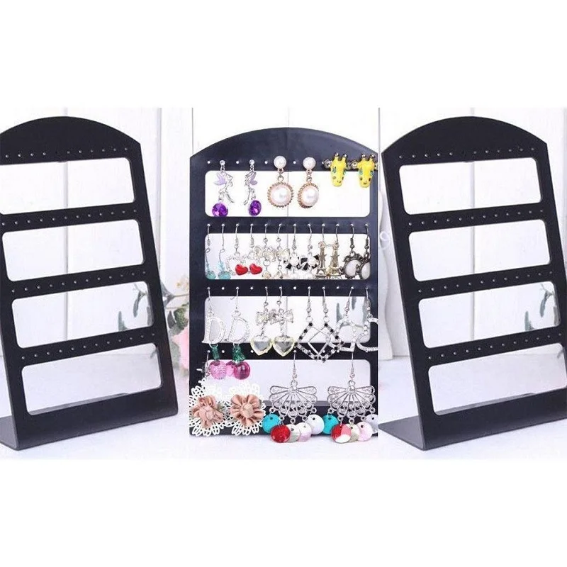 

48 Holes Stud Earrings Display Showing Stand Rack Jewelry Packaging Plastic Show Organizer Storage Holder
