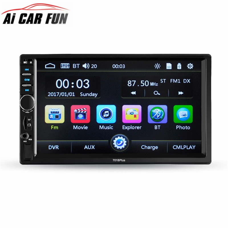 

7018Plus 2 Din Car Radio 7inch Universal Car Multimedia Player HD Bluetooth MP5 Media Player TF FM with 8led Rear View Camera