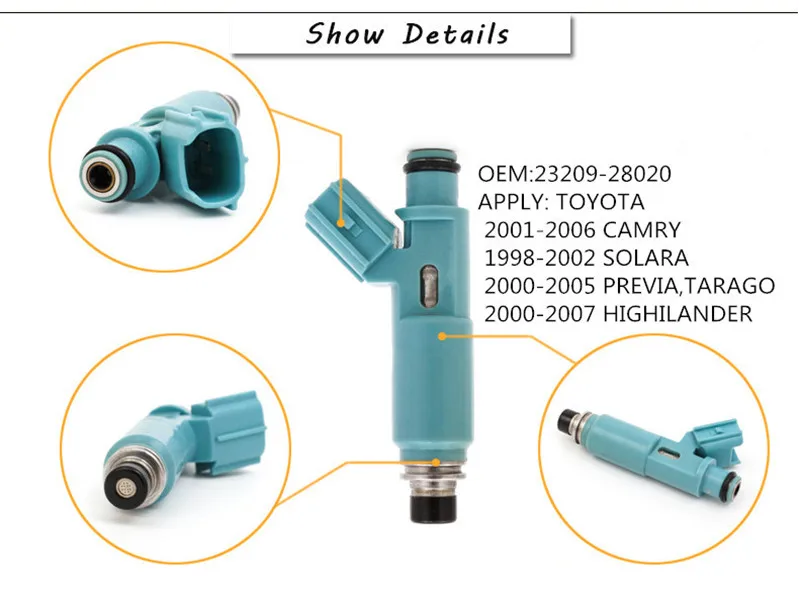 Petrol Gas Fuel Injector 23250 28020 Fits For Toyota Highlander 2.4L L4