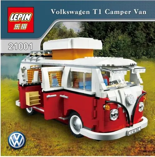 

1354Pcs 2016 New LEPIN 21001 Creator Volkswagen T1 Camper Van Model Building Kits Bricks Toys Compatible 10220