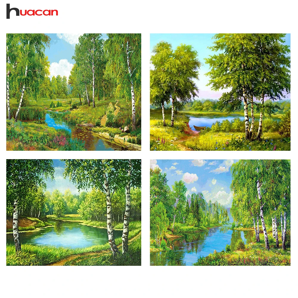 

5D Diamond Painting Scenic Cross Stitch Full Round Diamond Embroidery Landscape Tree Rhinestone Pictures Diamond Mosaic Hobby