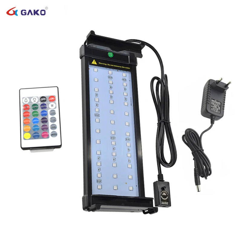 

Aquarium LED Lighting RGB LED Light with Dimmable Color Changing Remote Control 6W Fits for 30~50cm Fish Tank