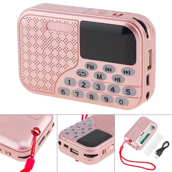 

E55 Portable Radio Mini Audio Card Speaker FM Radio USB TF Card MP3 Music Player with 3.5mm Headphone Jack for Home Outdoor
