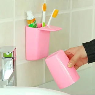 Free Shipping Fashion antibacterial toiletries magnet adsorption wash suits cup toothbrush upside down | Дом и сад