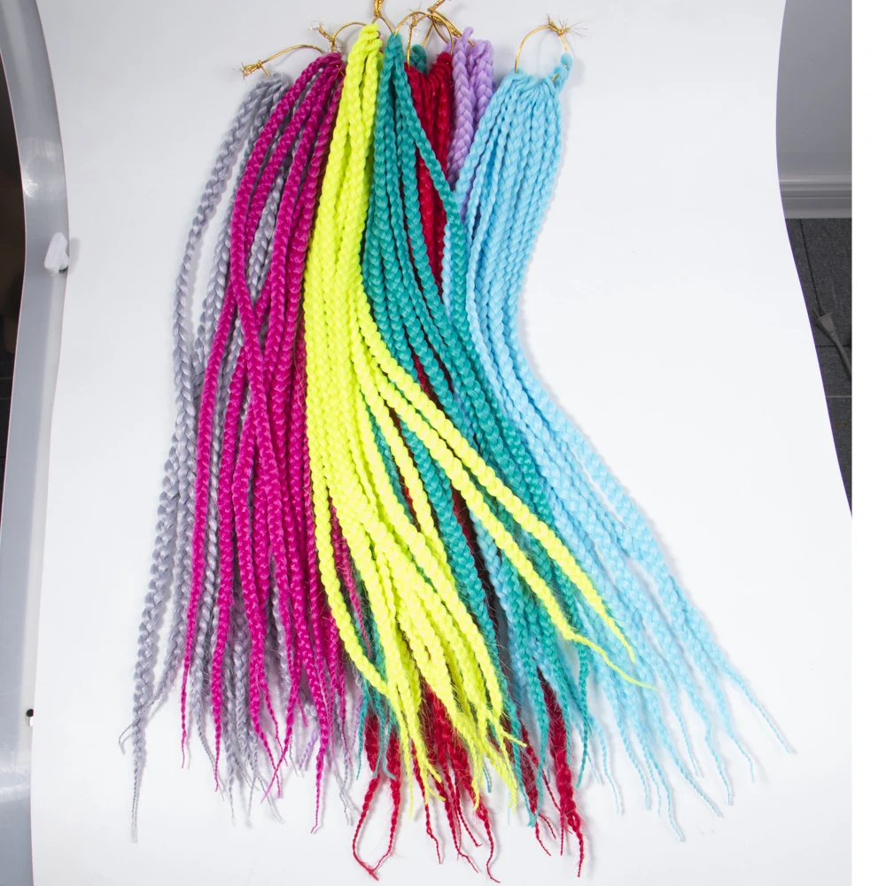 Qp волосы, 12 корней, 24 дюйма, 3 S, косички, вязанные крючком волосы для наращивания, Ombre волокно, синтетические плетеные волосы, объемные, вязанные косички