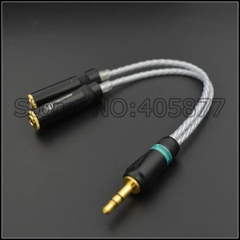 

Hi-End audio silver plated 3.5MM male to 2 Female Headphone Extension Cable 0.3M 1FT audio cable hifi headphone cable