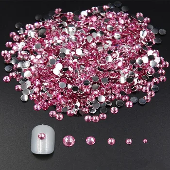 

Mixed Sizes 2000pcs Nail Pink Color Acrylic Rhinestones For Nails Metal Caviar Design Wheel Charms 3D Decorations Nail Art