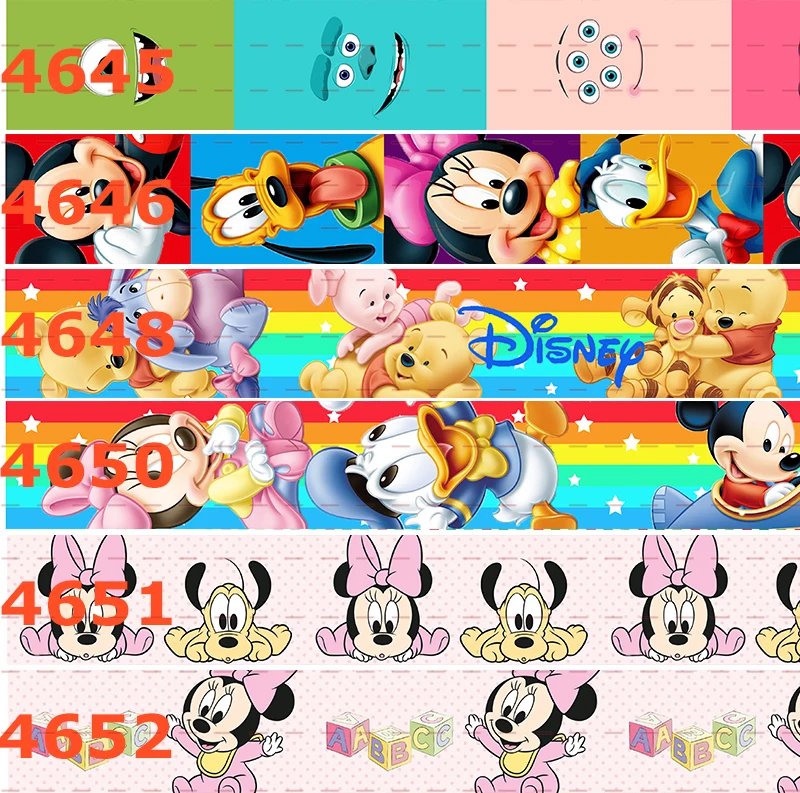 

10yards - different sizes -Grosgrain ribbon - Cartoon character printed ribbon /180725-4645-4652